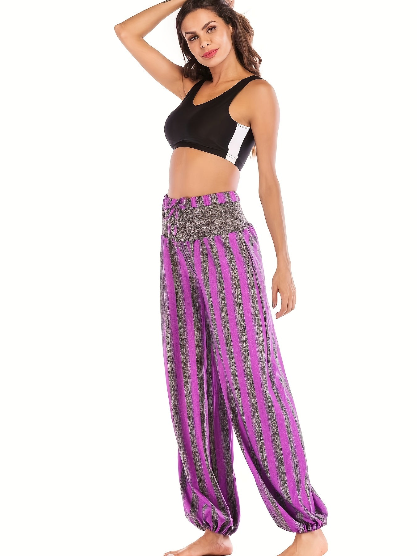 Striped Print Casual Sports Pants