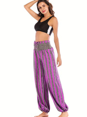 Striped Print Casual Sports Pants