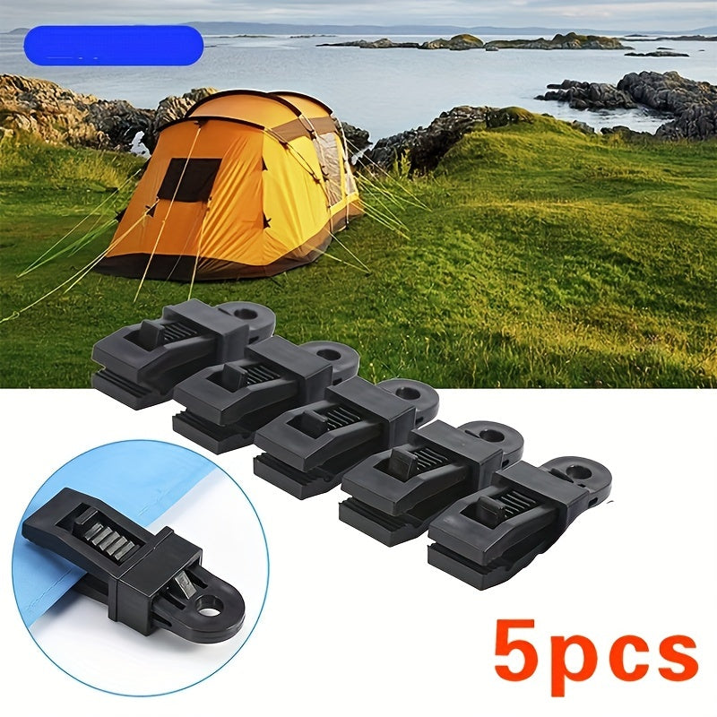 5pcs Tent Canopy Clips Tarpaulin Awning Clips Outdoor Wind Rope Camping