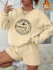 Halloween Outfit Women's 2 Piece Set Sweatshirt & Shorts