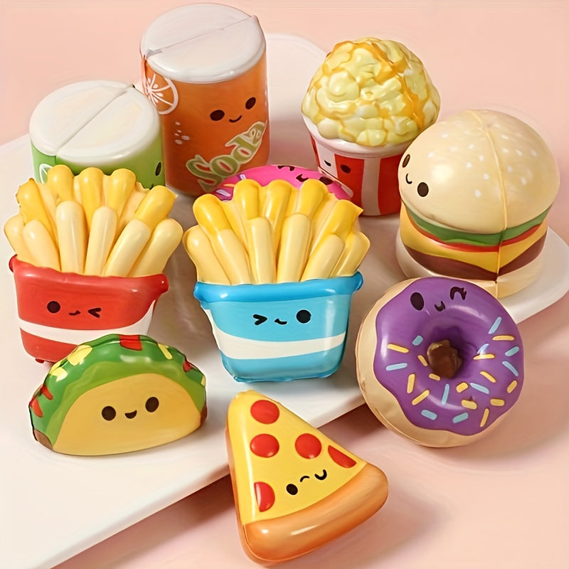 Fast Food Squeeze Toys Set - Kids Party Gift - Burger Donut Pizza - 10-20pcs