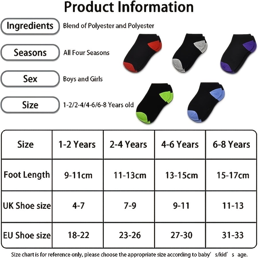 25 Pairs Boys Kids Breathable Comfy Low Cut Ankle Socks Block Socks