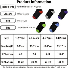 25 Pairs Boys Kids Breathable Comfy Low Cut Ankle Socks Block Socks