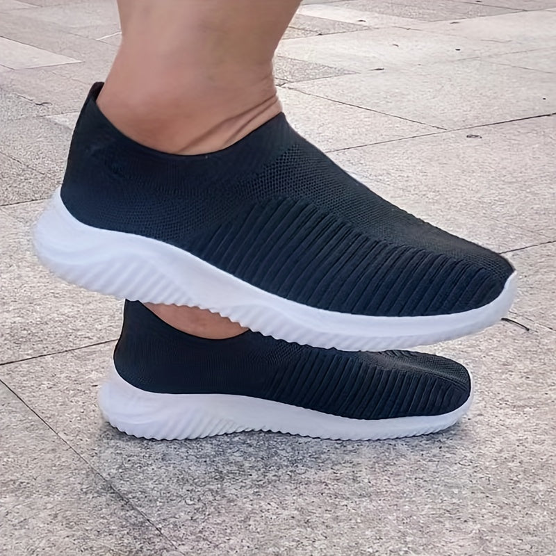 Men's Breathable Mesh Knitted Slip On Shoes for Walking Jogging