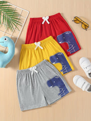 3pcs Dinosaur Print Boys Comfortable Shorts For Summer