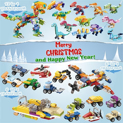 Dino Building Blocks 24 Grids Set Dinosaur Toy 24 Days Countdown