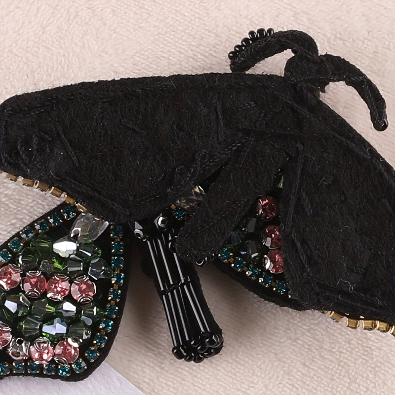 2pcs Beads Butterfly Embroidery Patches For Girls Clothing DIY