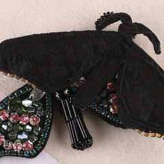 2pcs Beads Butterfly Embroidery Patches For Girls Clothing DIY