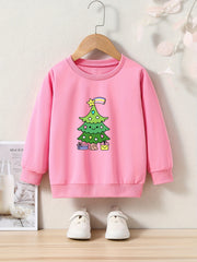 Lovely Cartoon Christmas Tree Sweatshirt Kids Clothes