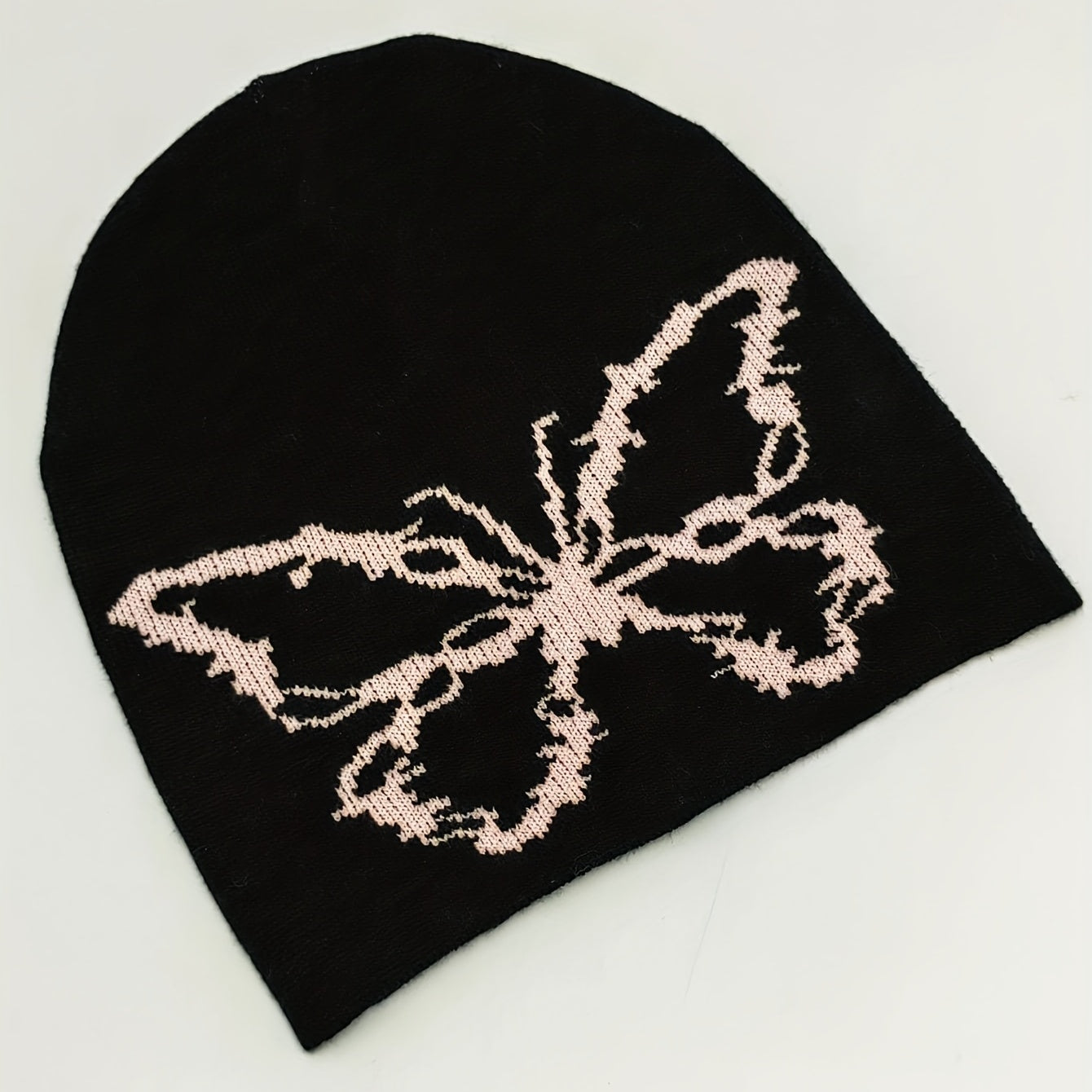 Butterfly Jacquard Beanie Soft Elastic Knit Hat for Women & Men