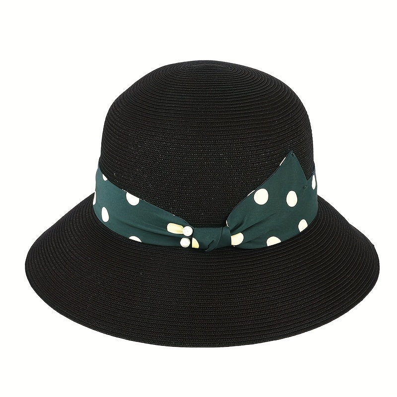 Solid Sun Hat Breathable Bucket Hat Adjustable Straw Beach Hats For Women