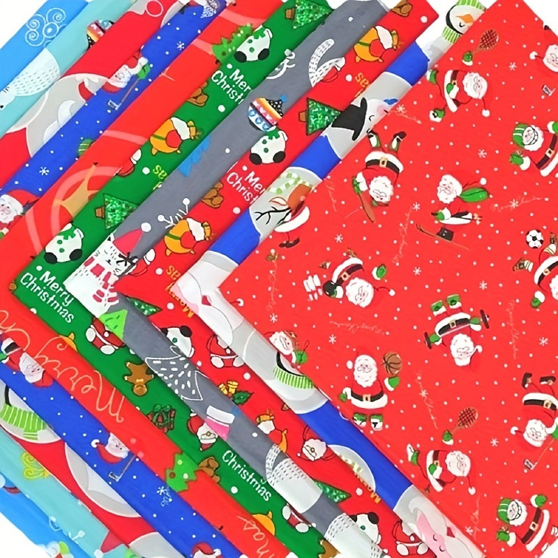 12pcs Cotton Christmas Cloth Set DIY Patchwork Pure Cotton Christmas Deco