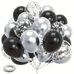 61pcs Silvery Balloons Confetti Set Matte Metallic Latex Balloon for Party