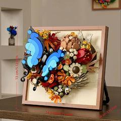 1000pcs Butterfly Rose Chrysanthemum Flower Building Blocks