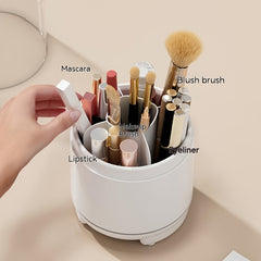 360 Rotating Makeup Brush Holder High Capacity Clear Make Up Storage