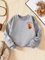 Girls' Little Skeleton Halloween Graphic Casual Sweatshirt