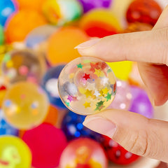 Colorful Star Sequin Bouncy Balls Mixed Colors Rubber for Fun Parties Events