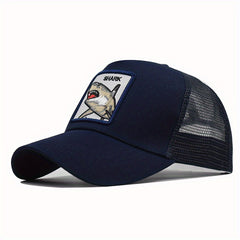 Adjustable Animal Embroidered Baseball Cap Hip Hop Sun Hat Peaked Cap Mesh Cap