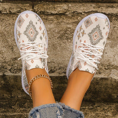 Baroque Print Mesh Lightweight Running Shoes Non Slip Outdoor Sneakers
