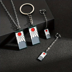 Ghost Slayer Blade Earrings Necklace Jewelry Student Necklace Creative Alloy