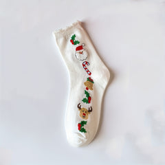5 Pairs Christmas Print Socks Women's Stockings & Hosiery