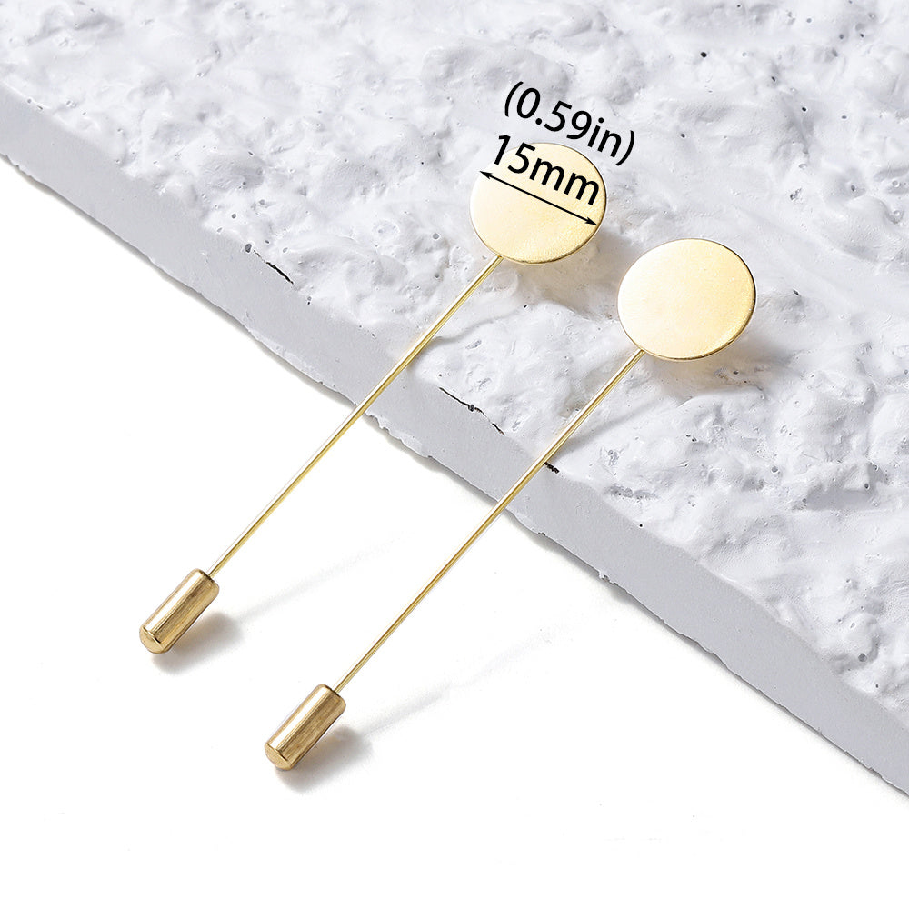 5Pc Pearl Disc Alloy Brooch Pins for DIY Jewelry