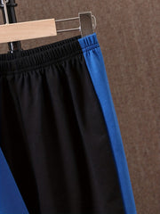 Boy's 2pcs Block Hoodie & Sweatpants Set for Spring Fall