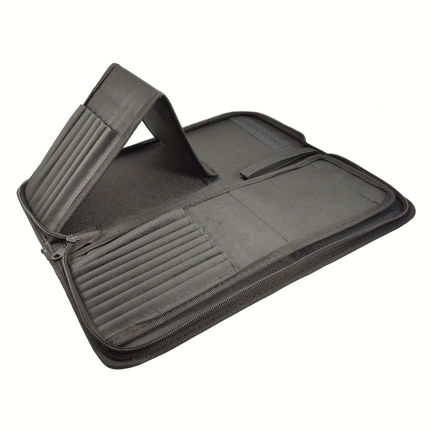 Folding Brush Holder Zipper Bag Organizer Holds 15 Brushes