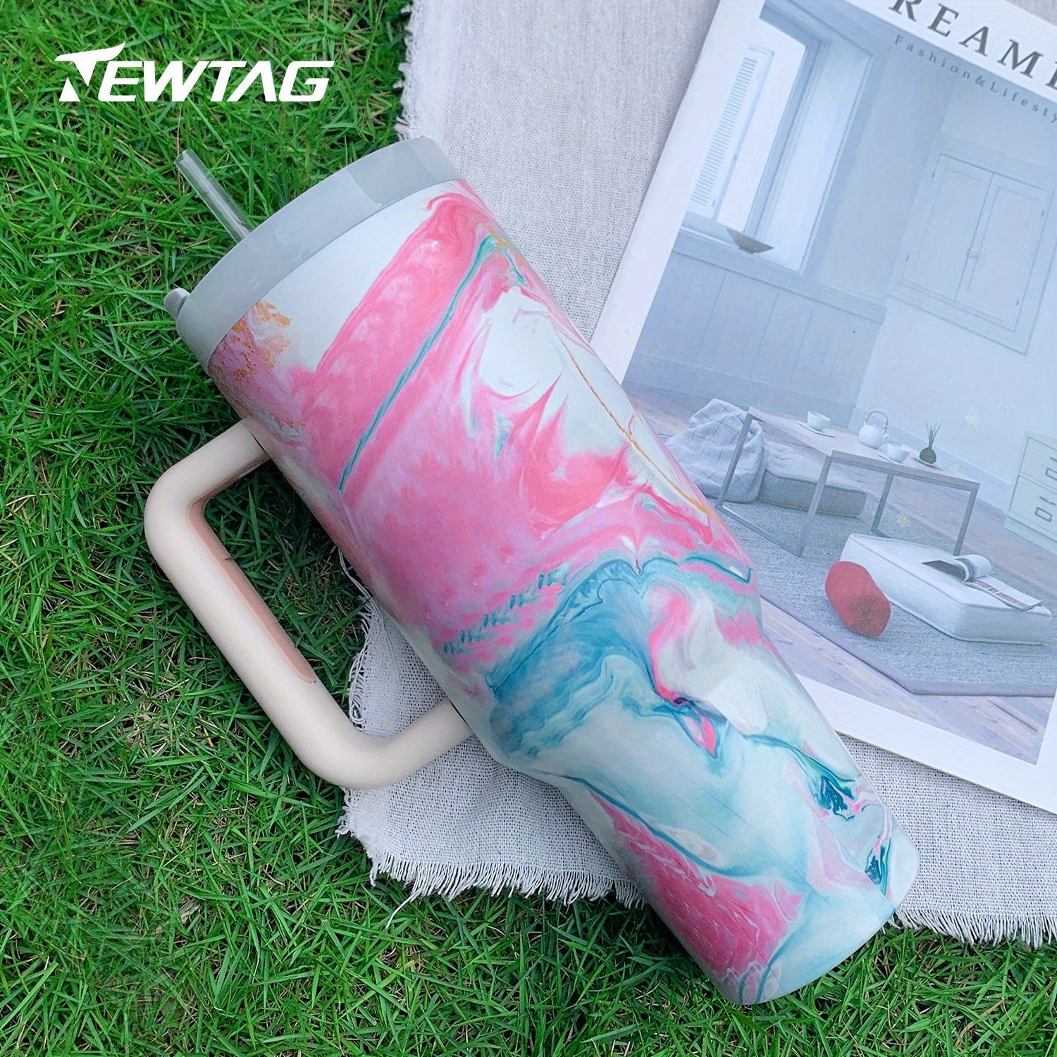 40oz Camo Starry Insulated Tumbler w/ Straw - Leakproof for Camping
