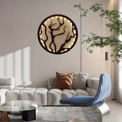 Resin Green Plant Creative Lamp Retro Wooden Sign Hanging Wall Sticker