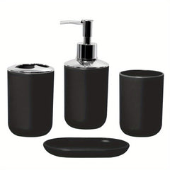 4pcs Soap Dispenser & Holder & 2 Cups Bathroom Accessories Set
