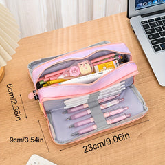 Large Capacity Colorful Pencil Case for Elementary School