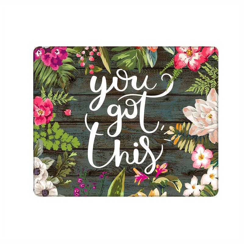 Square Mouse Pad Hand painted Flower Print Patterns