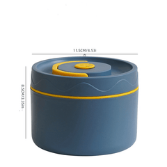 2pcs Stainless Steel Insulated Lunch Box Double layer Portable Meal Box Round