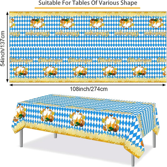 Beer Theme Table Cover Waterproof Table Cloth for Party Picnic Dinner