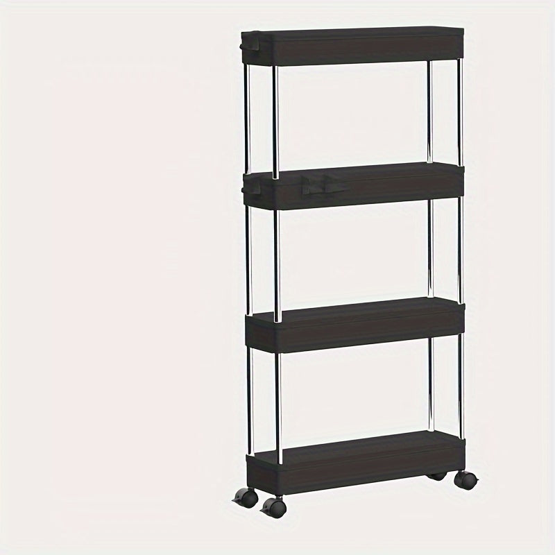 Floor Mounted Mobile Small Cart with 3-4 Layer Shelf