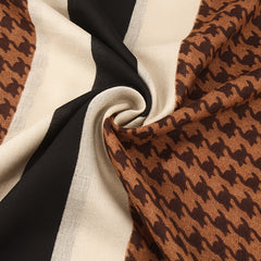 Houndstooth Frayed Scarf Shawl for Outdoor Travel