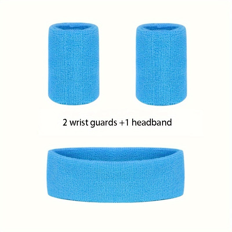 Sports Wrist Guard & Wrist Headband Set for Yoga Fitness Running