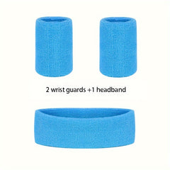 Sports Wrist Guard & Wrist Headband Set for Yoga Fitness Running