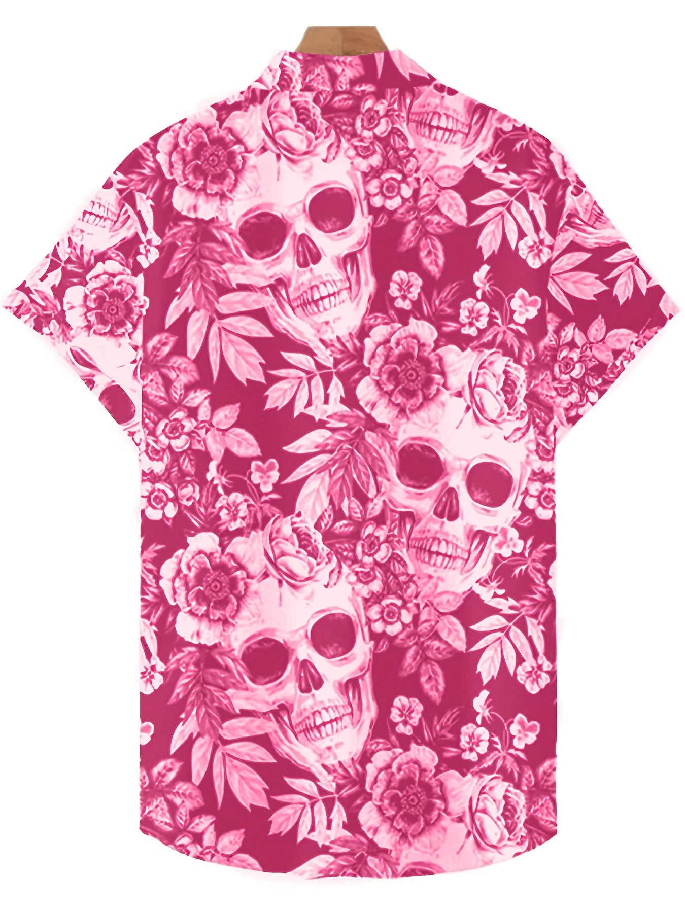 Skull Print Men's Casual Short Sleeve Shirt