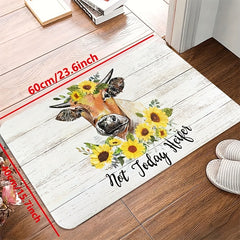 Sunflower Print Kitchen Mat Non slip Waterproof Stain resistant Absorbent