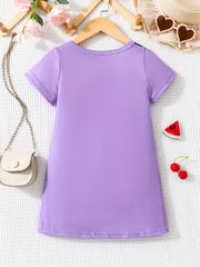 Girls' Kitty Overall Graphic Short Sleeve T Shirt Dress