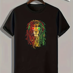 Hip Hop Lion Print Men's Graphic T shirt Casual Comfy Tees For Summer