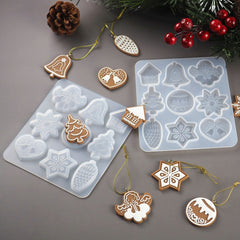 Christmas Tree Snowflake Elk Resin Mold Key Chain Ornament