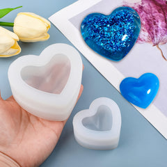 2pcs Heart Shape Silicone Moulds For DIY Resin Craft Soap Candle Pendants