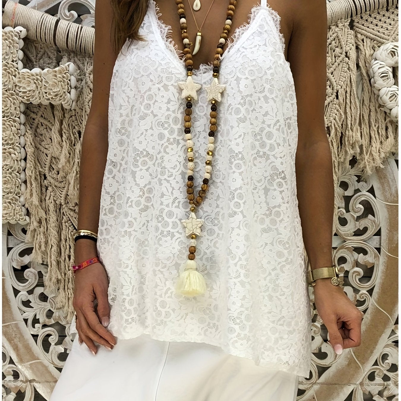 Lace Solid Cami Top V Neck Summer Sleeveless Women's Clothing