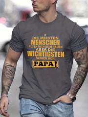 Men's Papa Print T shirt Casual Breathable Tee Men's Clothing