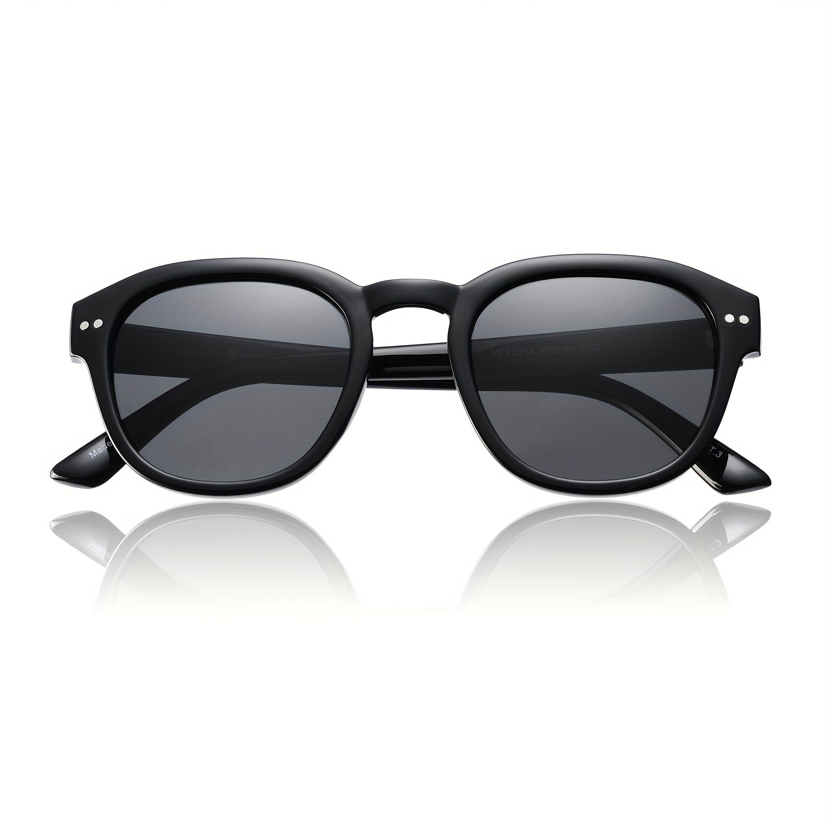 OUWEN Retro Round Polarized Sunglasses UV400 VF2221A