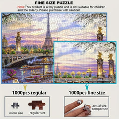 1000pcs Mini Jigsaw Puzzle with Bridge and Wildflower