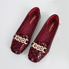 Women's Chain Decor Peas Shoes Slip on Loafers